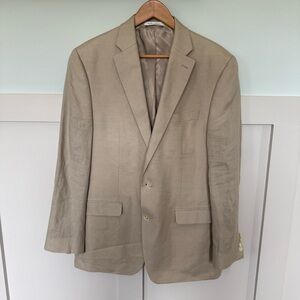 Ralph Lauren 100% Linen Blazer Men’s Size 42L Tan Beige‎  Classic  **read Desc**